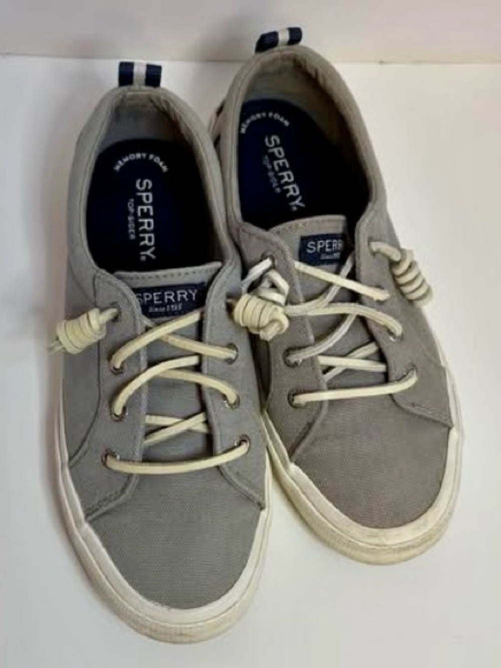Sperry Crest Vibe Gray Canvas Slip on Sneaker - women’s 7M